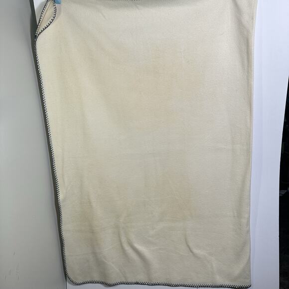 Ralph Lauren RLL Fleece Throw Blanket American Flag Logo Cream White 50x60 USA - Picture 4 of 13